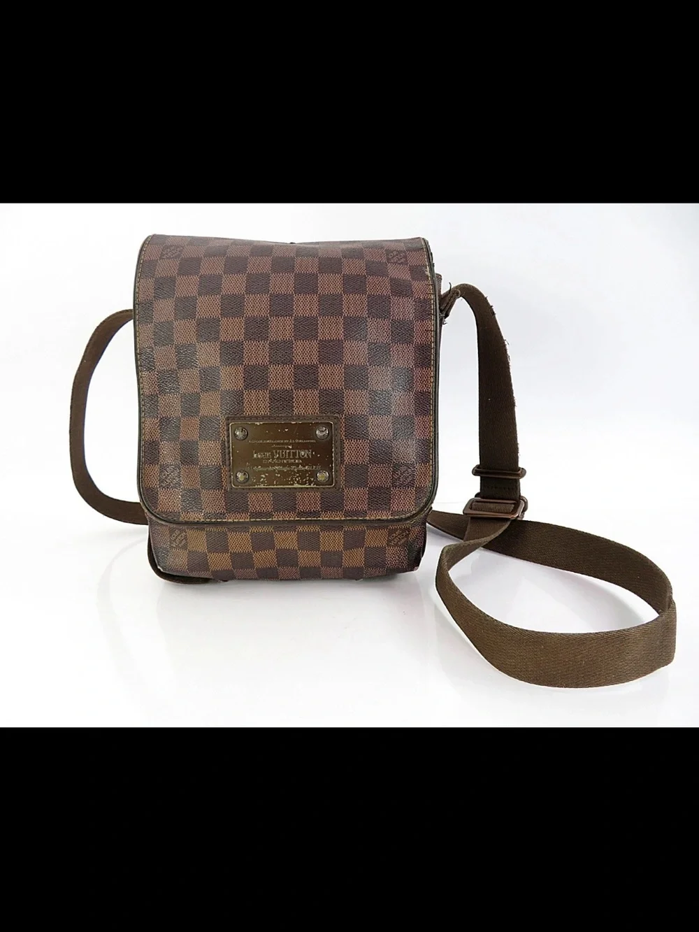 Brown Checkered Crossbody Bag - Designer Style